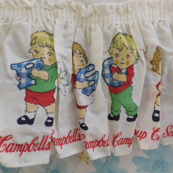 Vintage Campbell Soup Swag Curtains Campbell Kids 60" W x 38" L - Picture 1 of 8